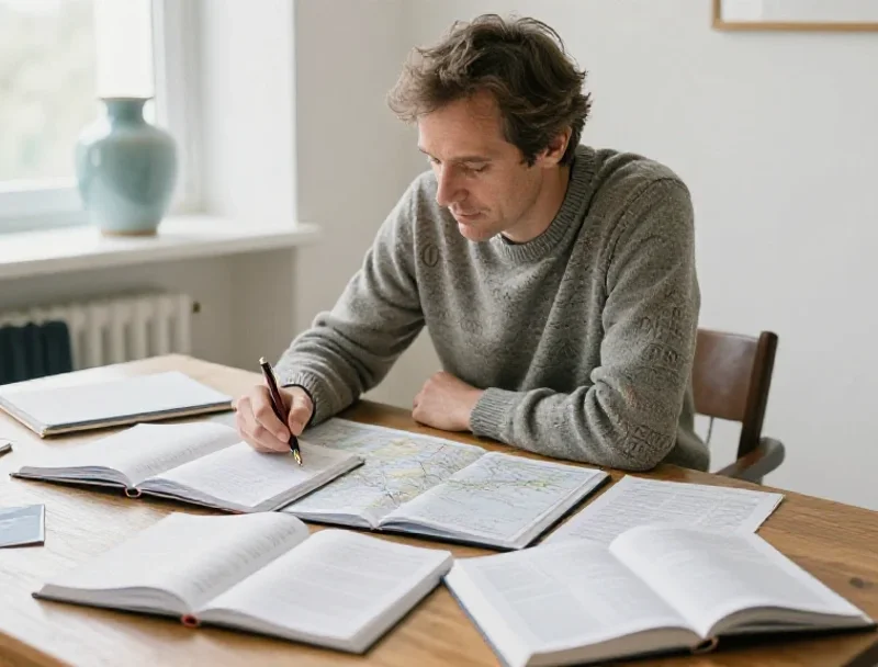 Chercheur français analysant plusieurs sources pour explorer différentes perspectives mondiales.